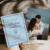 Faire-part de mariage moderne Blue Mediterranean S