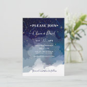 Faire-part de mariage moderne Blue Sky et White St (Debout devant)