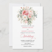 Faire-part de mariage moderne blush verdure or (Devant)