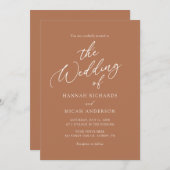 Faire-part de mariage moderne Bohème Burn Orange (Devant / Derrière)