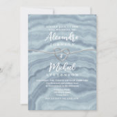 Faire-part de mariage moderne Boho Dusty Blue (Devant)