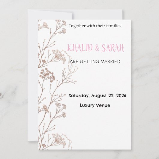 Faire-Part de Mariage Moderne Boho Géométrique Flo (Devant)