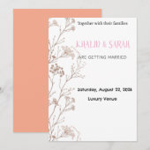 Faire-Part de Mariage Moderne Boho Géométrique Flo (Devant / Derrière)