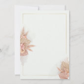 Faire-part de mariage moderne Boho Pampas Gris (Dos)