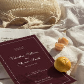 Faire-part de mariage moderne bordeaux