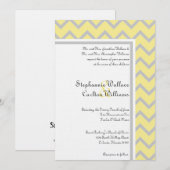 Faire-part de mariage moderne Chevron jaune/gris (Devant / Derrière)
