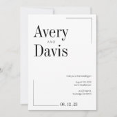 Faire-part de mariage moderne chic noir et blanc (Devant)