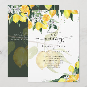 Faire-Part de Mariage Moderne Citronnier Élégant
