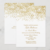 Faire-part de mariage moderne confettis points dor (Devant / Derrière)