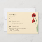 Faire-part de mariage moderne Coquelicot Rouge,  (Devant)