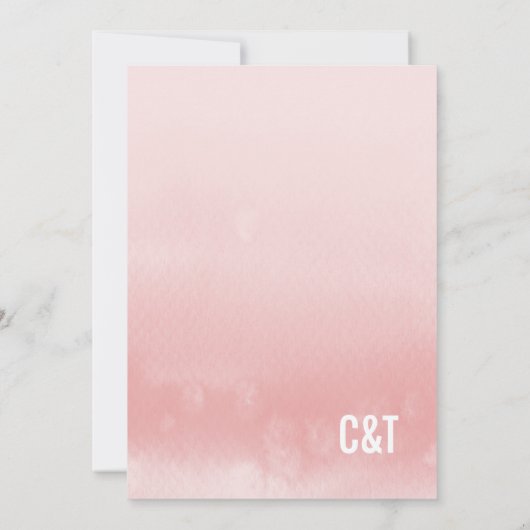 FAIRE-PART DE MARIAGE MODERNE : corail à l'eau cla (Dos)