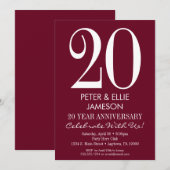 Faire-part de mariage moderne couleur bordeaux (Devant / Derrière)