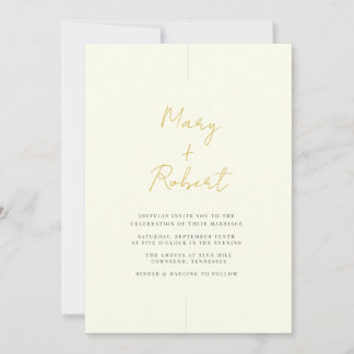 Faire-part de mariage moderne crème minimaliste él