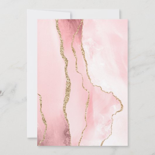 Faire-part de mariage moderne d'âge en or rose vie (Dos)