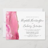 Faire-part de mariage moderne d'âge rose or (Devant)