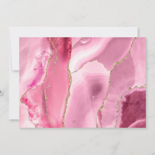 Faire-part de mariage moderne d'âge rose or (Dos)