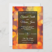 Faire-part de mariage moderne de Bokeh Jaune et Or (Devant)