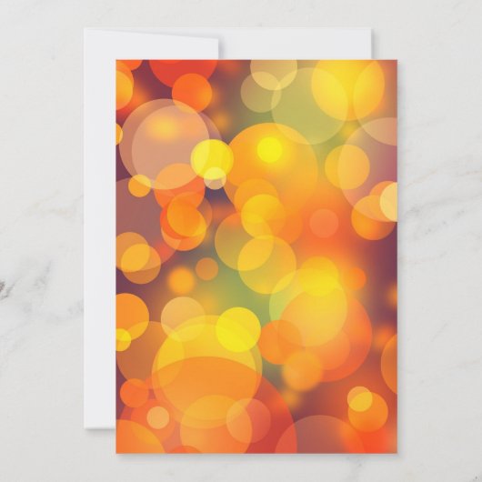 Faire-part de mariage moderne de Bokeh Jaune et Or (Dos)