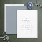 Faire-part de mariage moderne de calligraphie bleu