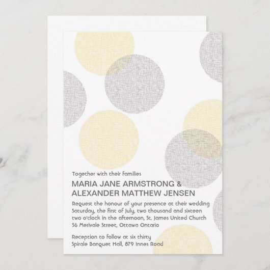 Faire-part de mariage moderne de cercle de style (Devant / Derrière)