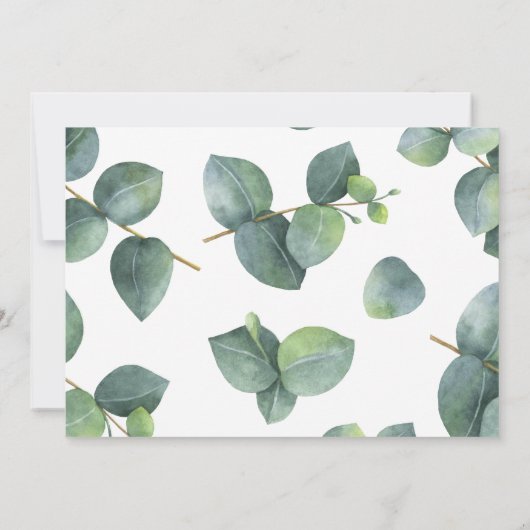 Faire-part de mariage moderne de feuille (Dos)