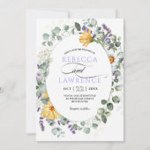 Faire-part de mariage moderne de fleurs pourpres s (Devant)