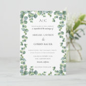 Faire-part de mariage moderne de la vigne Eucalypt (Debout devant)