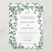 Faire-part de mariage moderne de la vigne Eucalypt (Devant / Derrière)