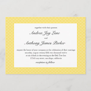 Faire-part de mariage moderne de ruche en jaune
