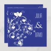 Faire-part de mariage moderne de Swirls & Hearts (Devant / Derrière)