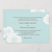 Faire-part de mariage moderne des pavots - Aqua Bl (Devant / Derrière)