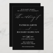 Faire-part de mariage moderne design noir et blanc (Devant / Derrière)