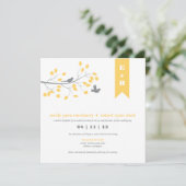 Faire-part de mariage moderne d'oiseaux (Debout devant)