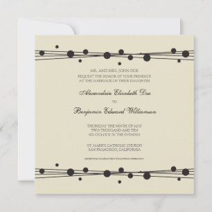 Faire-part de mariage moderne Dots & Paille 2 (noi