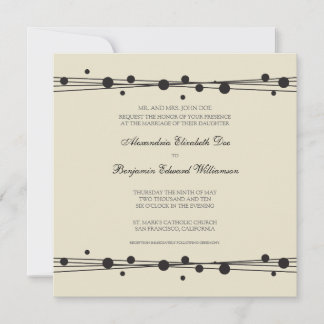 Faire-part de mariage moderne Dots & Paille 2 (noi