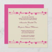 Faire-part de mariage moderne Dots & Straw 2 (fusc (Devant / Derrière)