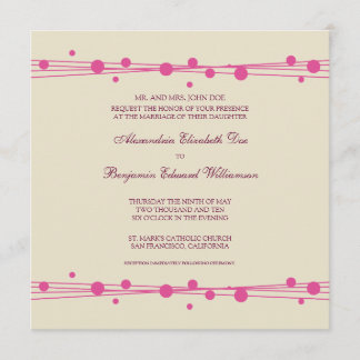 Faire-part de mariage moderne Dots & Straw 2 (fusc