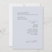 Faire-part de mariage moderne Dusty Blue Bride Par (Devant)