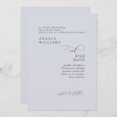 Faire-part de mariage moderne Dusty Blue Bride Par (Devant / Derrière)