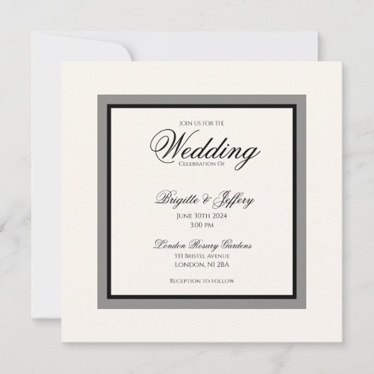 Faire-Part de Mariage Moderne Écriture Simple (Devant)