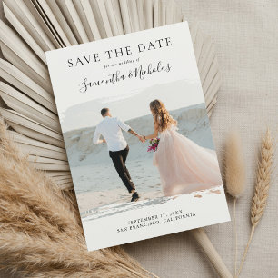 Faire-part de mariage moderne élégant avec photo