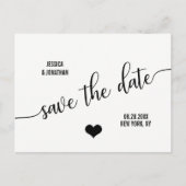 Faire-part de mariage moderne élégant blanc noir S (Devant)