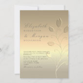 Faire-part de mariage moderne élégant en or (Devant)
