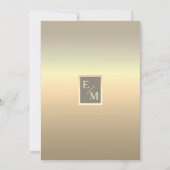 Faire-part de mariage moderne élégant en or (Dos)