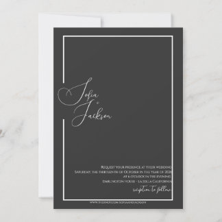Faire-part de mariage moderne élégant et élégant