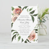 FAIRE-PART DE MARIAGE | Moderne Elégant Flore Blus (Debout devant)