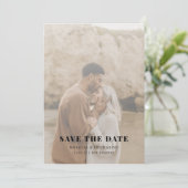 Faire-part de mariage moderne élégant noir et blan (Debout devant)