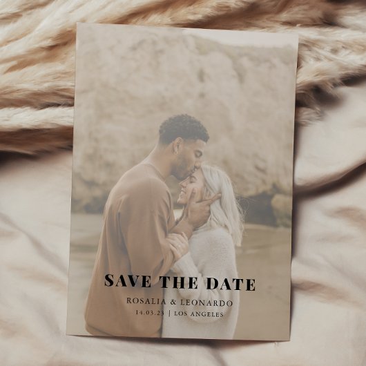 Faire-part de mariage moderne élégant noir et blan