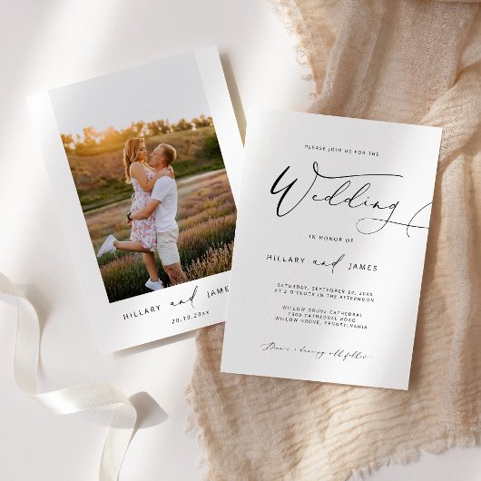 Faire-part de mariage moderne élégante de calligra