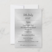 Faire-part de mariage moderne en aluminium brossé (Dos)